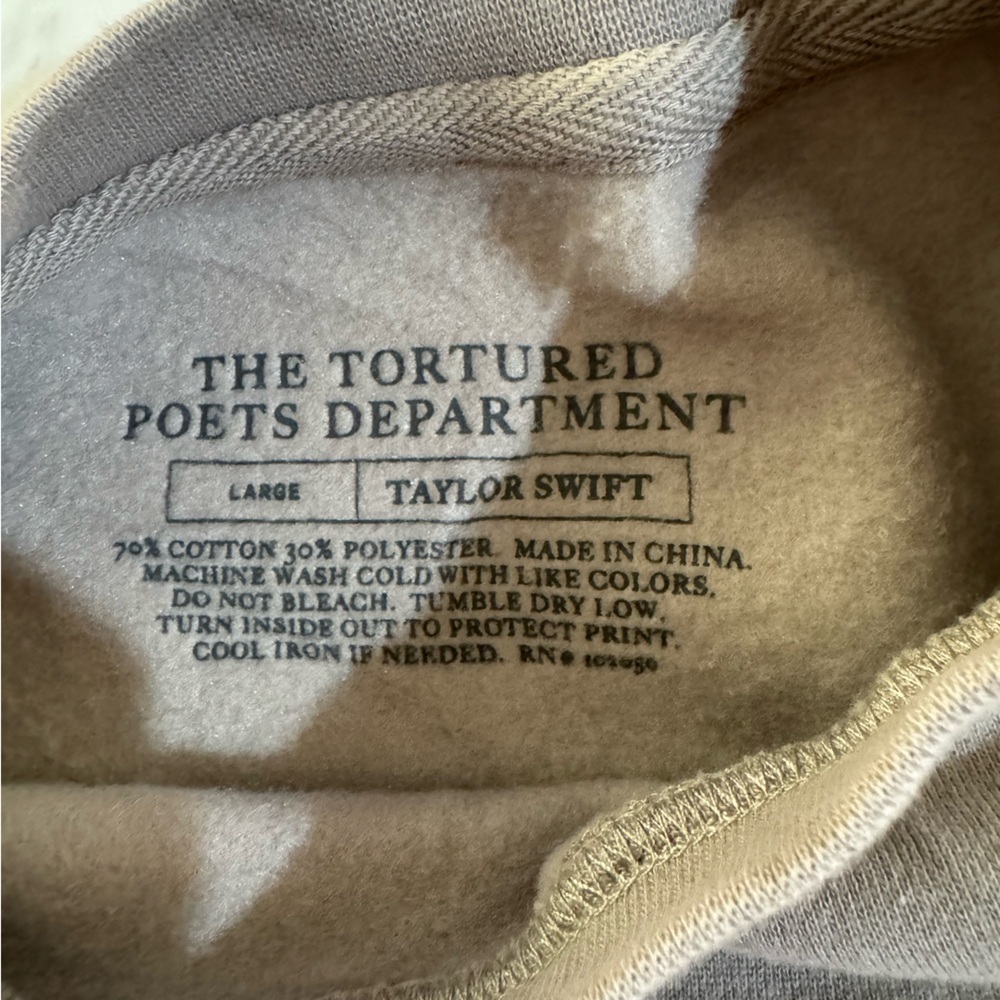Taylor Swift TTPD Size Large Album Sweatshirt - Picture 4 of 6